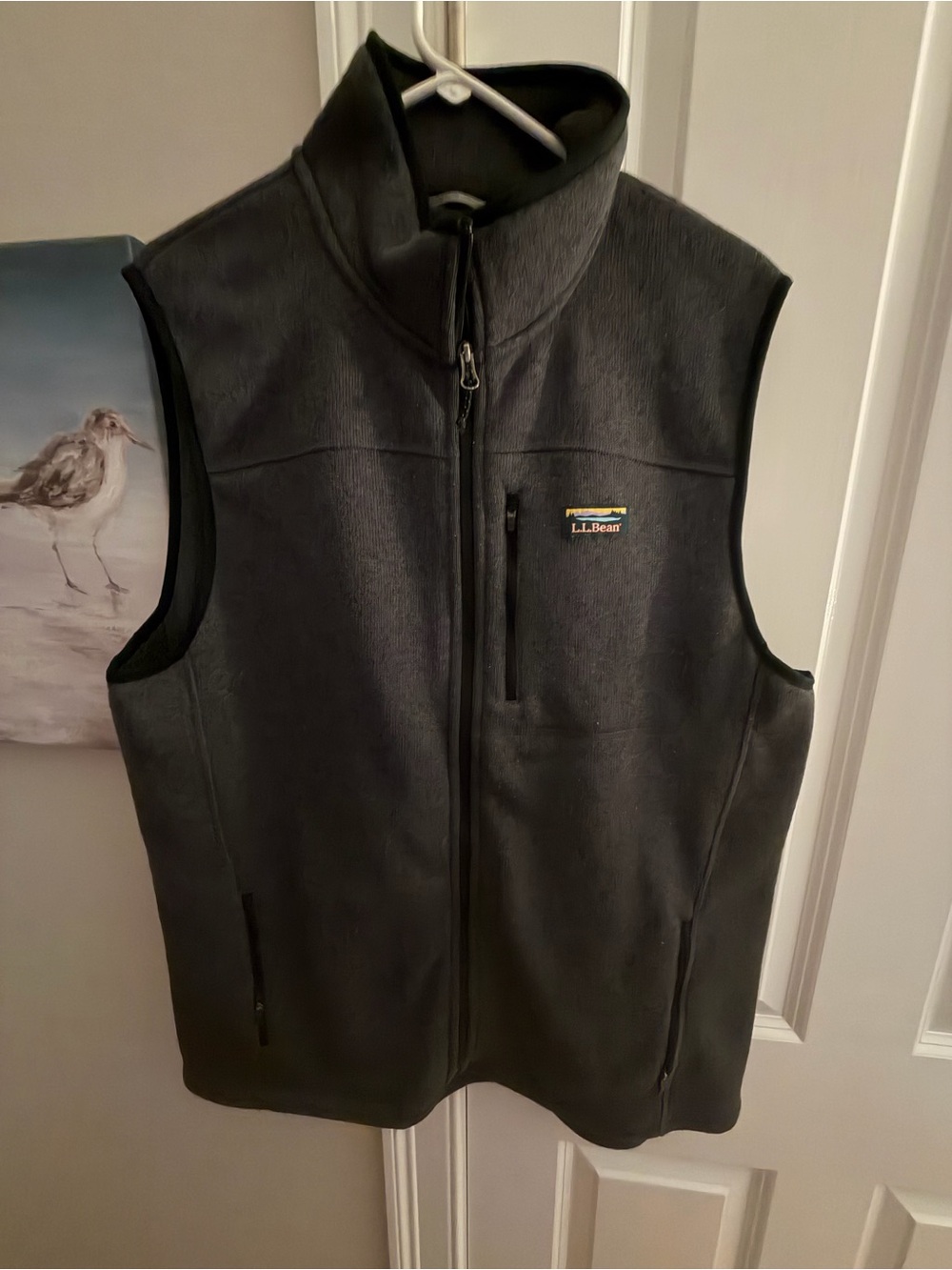 L.L. Bean Men's Black Fleece Vest - Full Zip